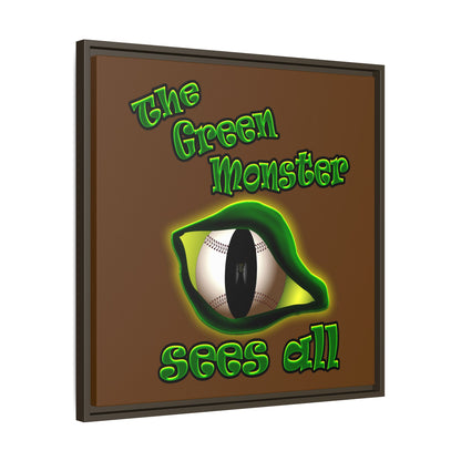 green monster - framed canvas art (brown)