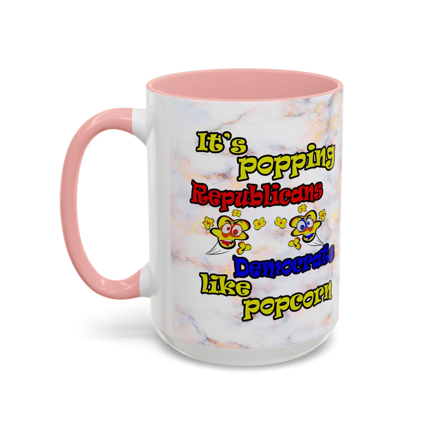popping like popcorn - Accent Mug (white marble)