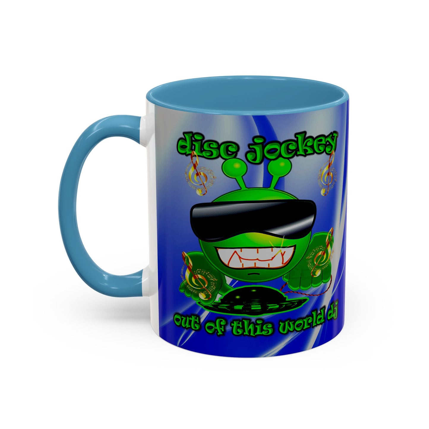 disc jockey - Accent Mug (blue-white wave)