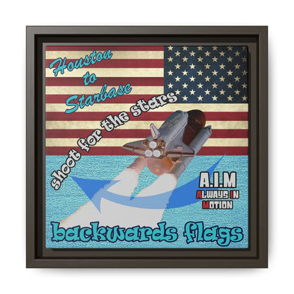 shoot for the stars - framed canvas art (faded blue)