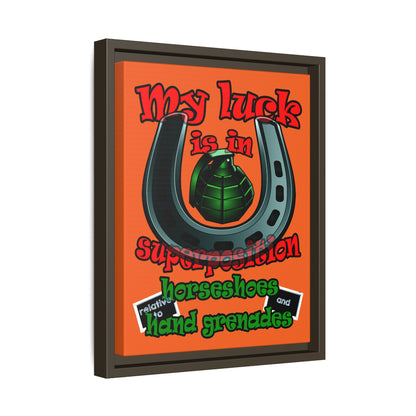 my luck - framed canvas art (orange)