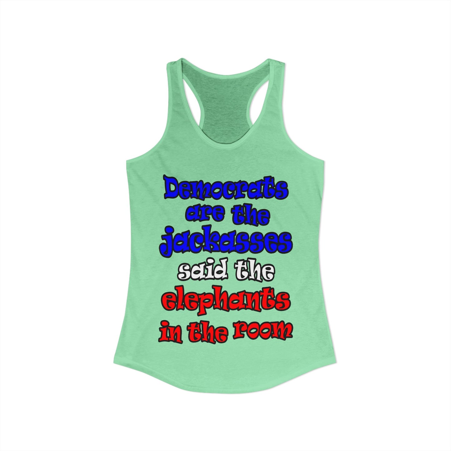 donkeys and elephants - Women's Ideal Racerback Tank