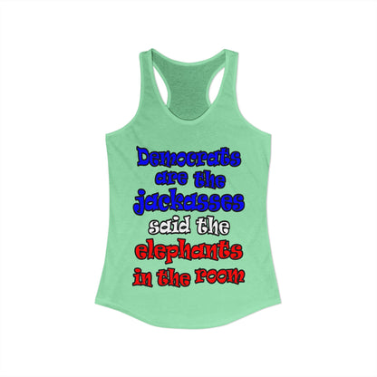 donkeys and elephants - Women's Ideal Racerback Tank