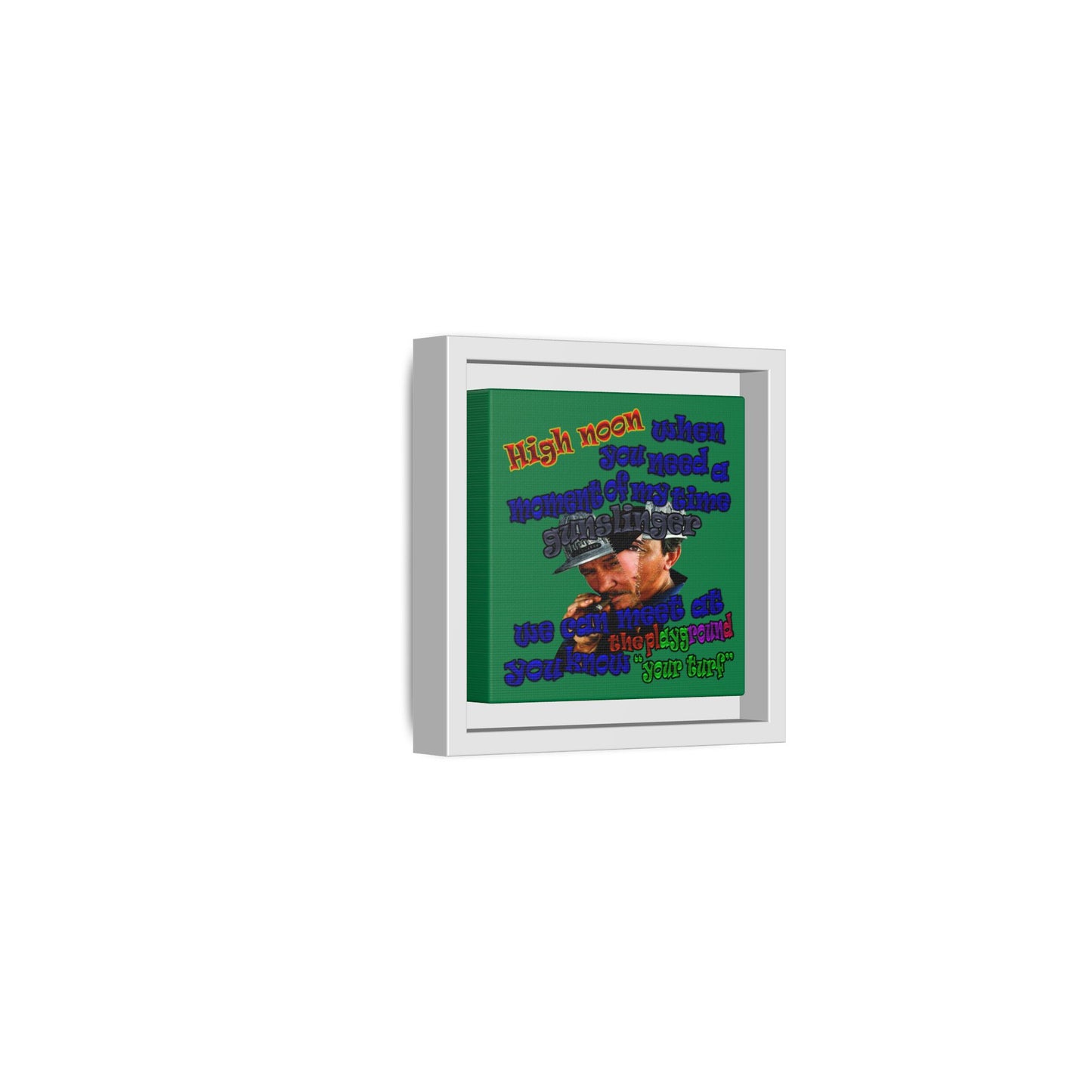high noon - framed canvas art (dark green)