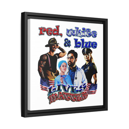 rw&b lives matter - framed canvas art (white)