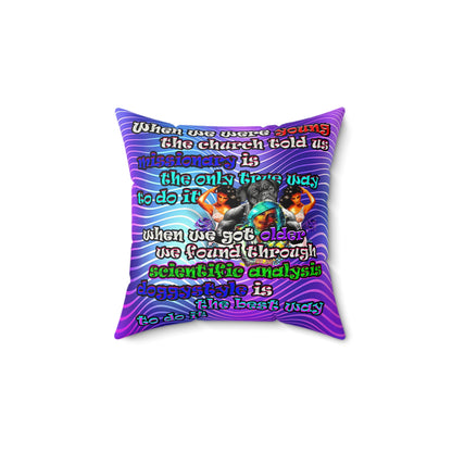 doggystyle - Faux Suede Square Pillow - (purple wave)