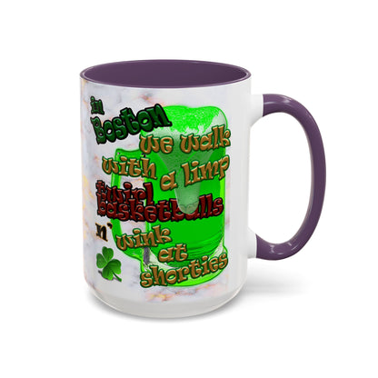 celtics logo - Accent Mug (white marble)