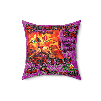 schrodinger's cat - Faux Suede Square Pillow - (pink swirl)