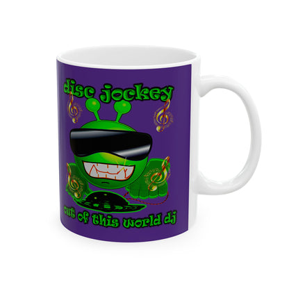 disc jockey - White Mug (purple)