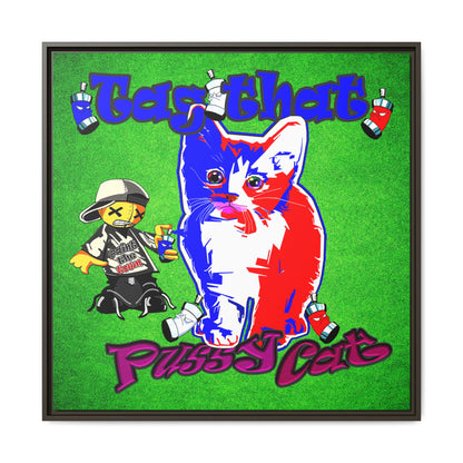 tag that - framed canvas art (green turf)