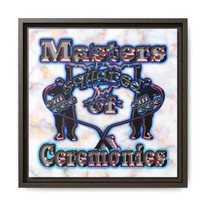 em cee squared - framed canvas art (white marble)