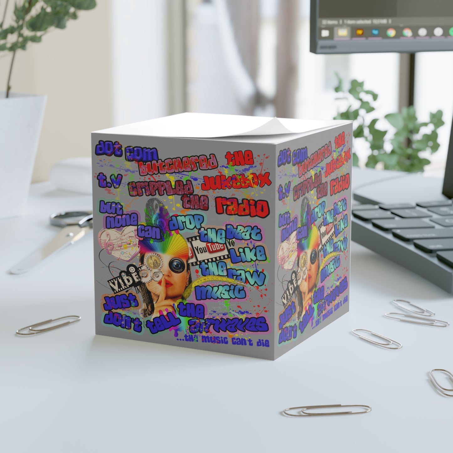 drop the beat - note cube (grey)