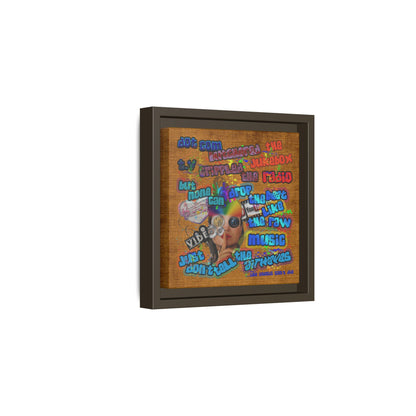 drop the beat - framed canvas art (brown papyrus)