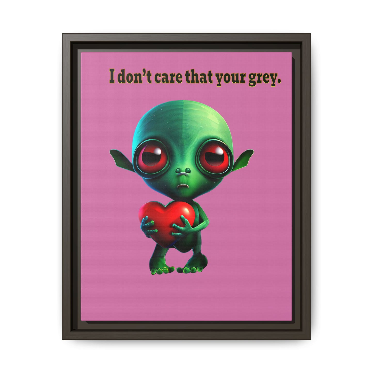 I don't care that your grey - framed canvas art (light pink)