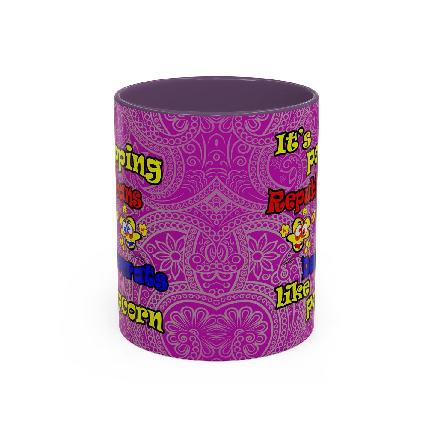 popping like popcorn - Accent Mug (pink swirl)