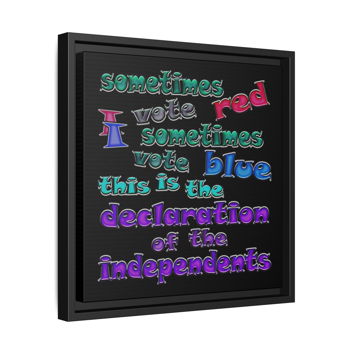 declaration of the independents - framed canvas art (black)