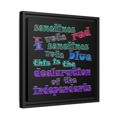 declaration of the independents - framed canvas art (black)