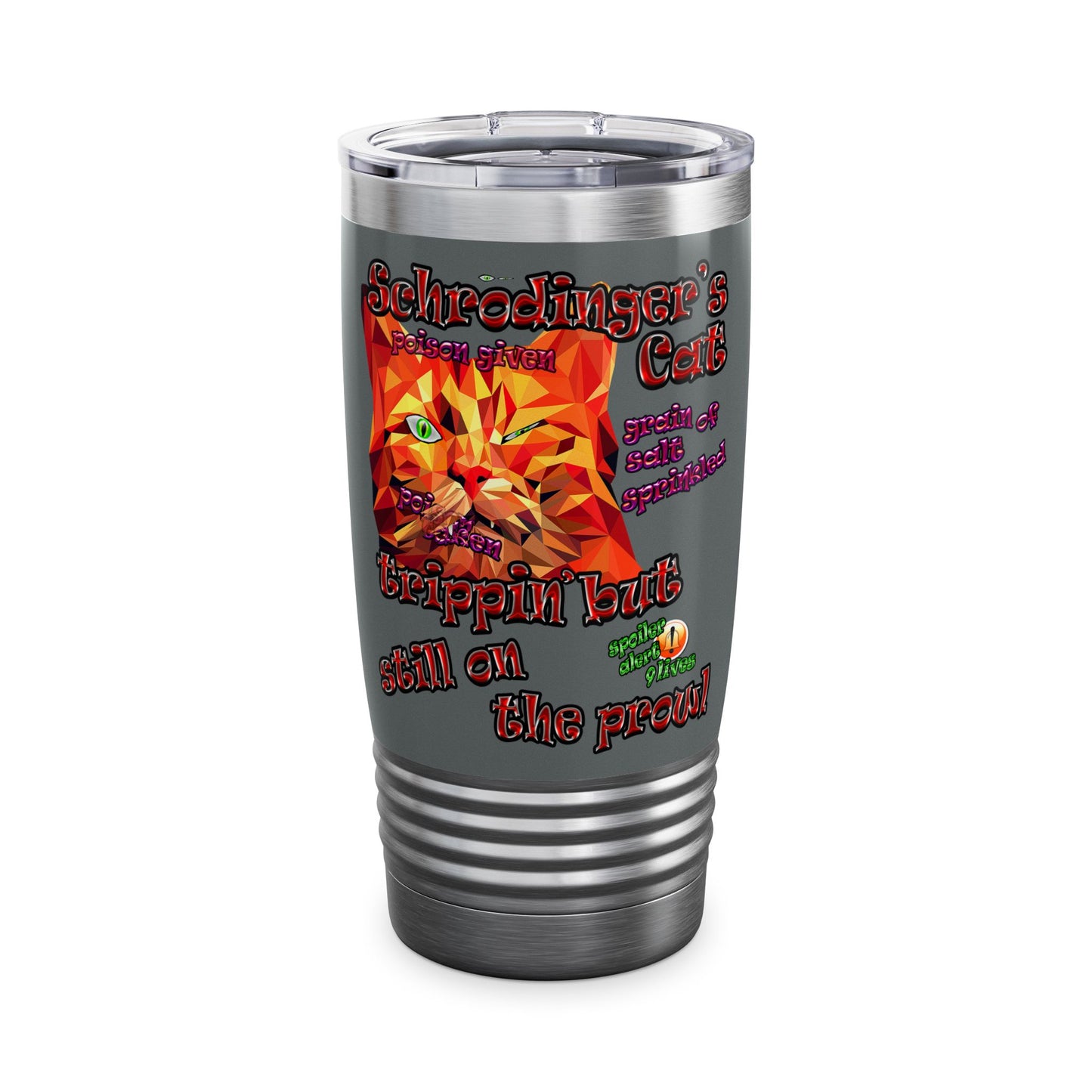 schrodinger's cat - Ringneck Tumbler, 20oz (dark grey)
