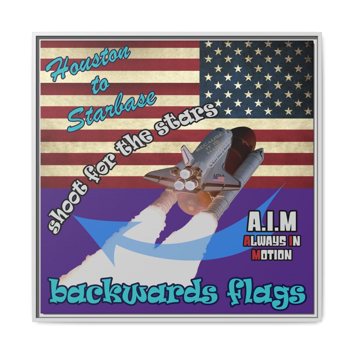 shoot for the stars - framed canvas art (purple)