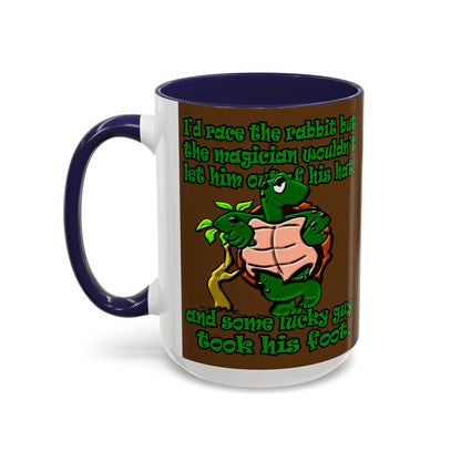 turtle race - Accent Mug (brown)