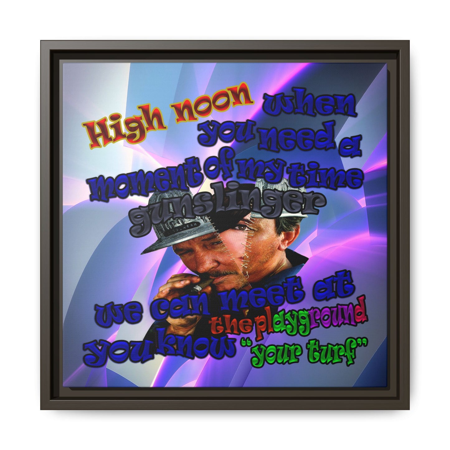 high noon - framed canvas art (grey-pink wave)