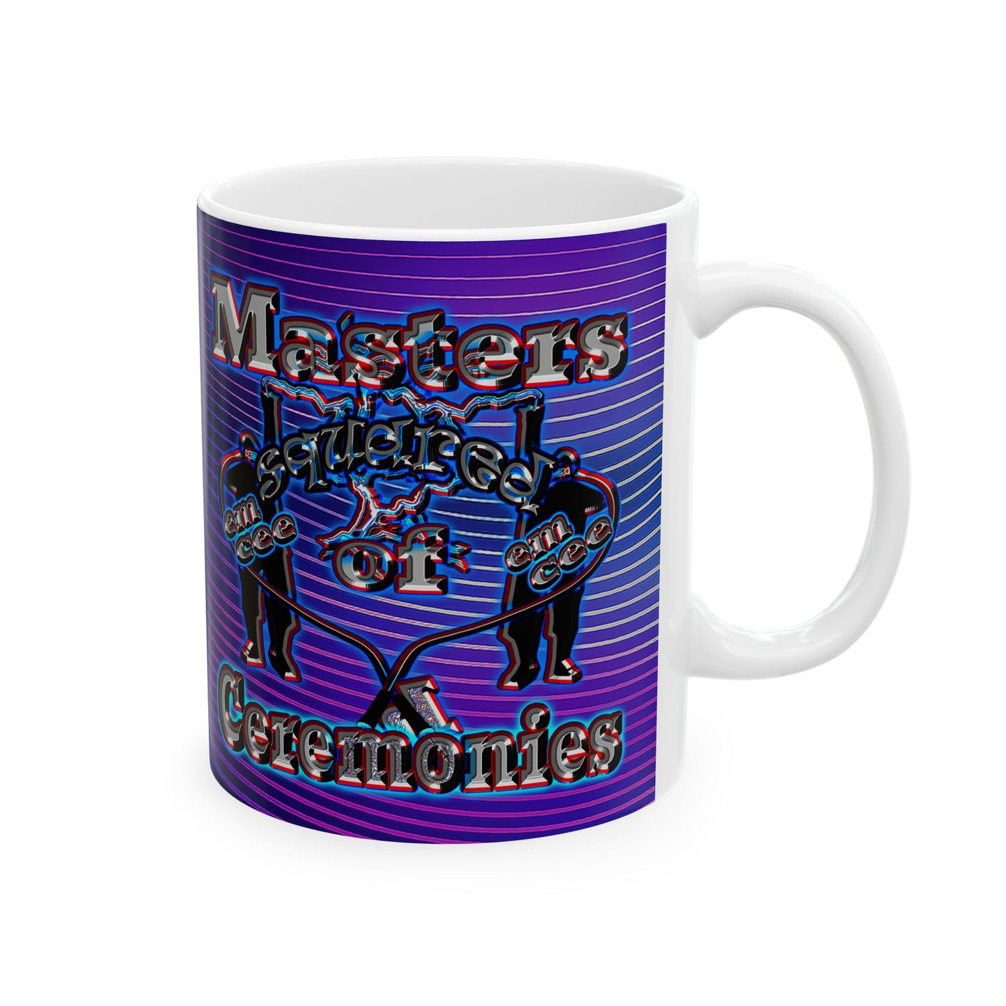 em cee squared - White Mug (purple wave)