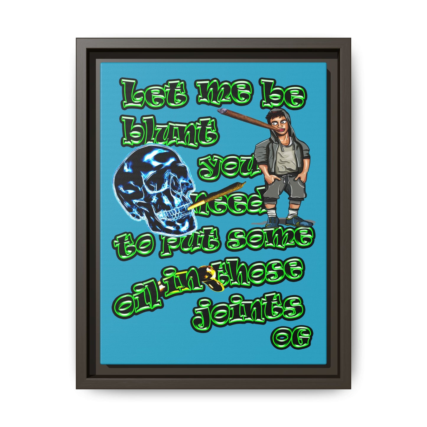 og - framed canvas art (turquoise)