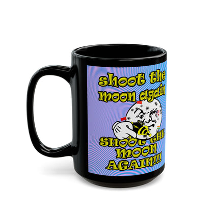 shoot the moon again - Black Mug (light blue-purple wave)
