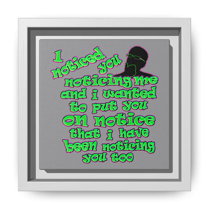 noticed you noticing - framed canvas art (grey)