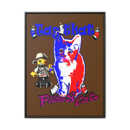 tag that - framed canvas art (brown)