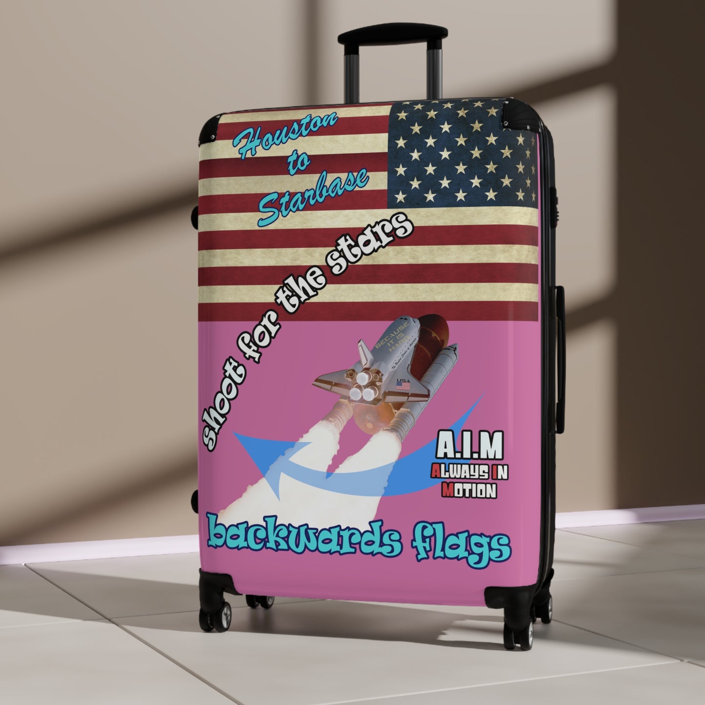shoot for the stars - Suitcase (light pink)