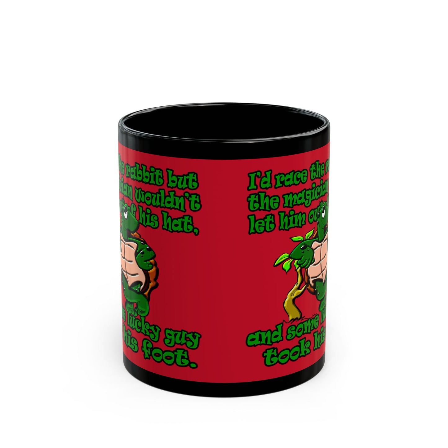 turtle race - Black Mug (dark red)