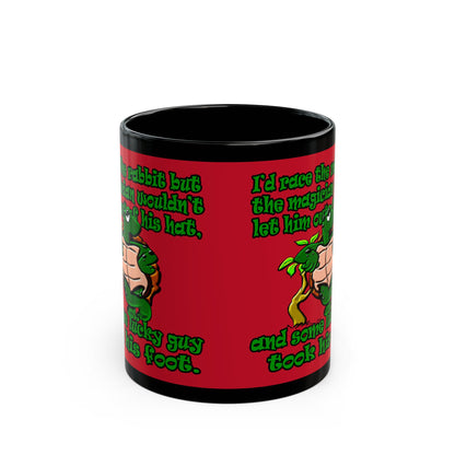 turtle race - Black Mug (dark red)