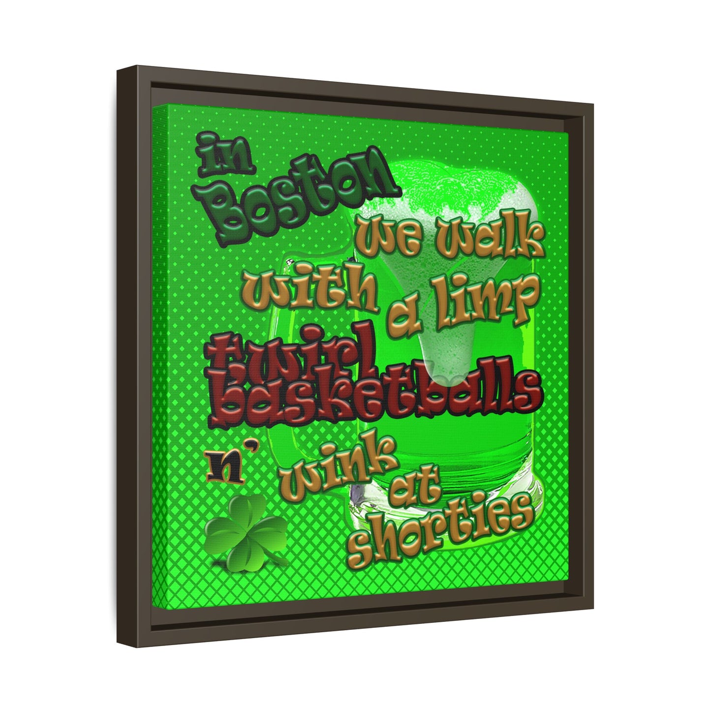 celtics logo - framed canvas art (logo green)