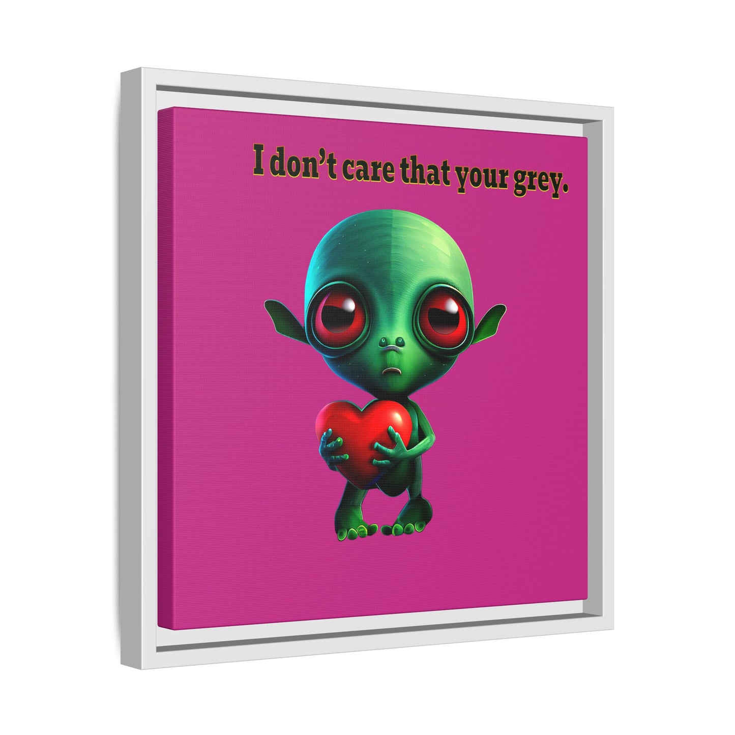 I don't care that your grey - framed canvas art (pink)