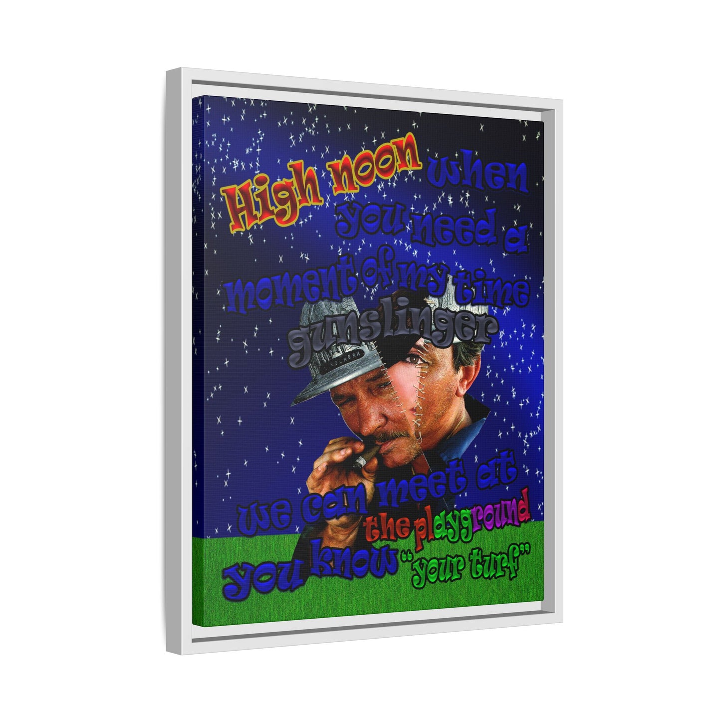 high noon - framed canvas art ('snoops' background)