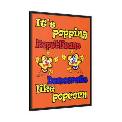 popping like popcorn - framed canvas art (orange)