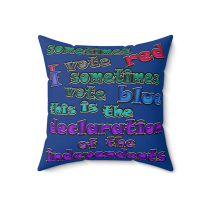 declaration of the independents - Faux Suede Square Pillow - (dark blue)