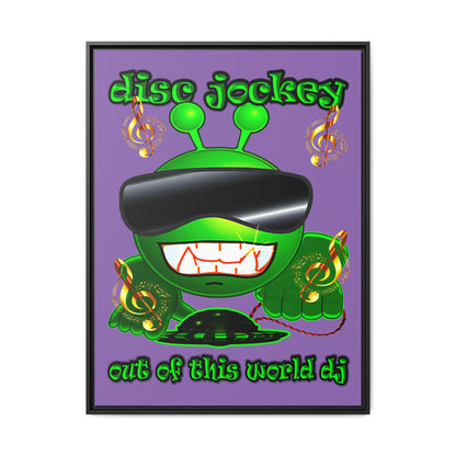 disc jockey - framed canvas art (light purple)
