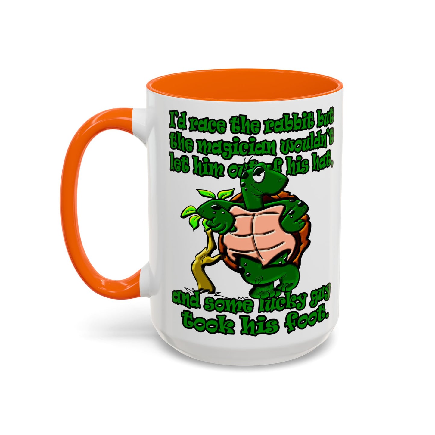 turtle race - Accent Mug (white)