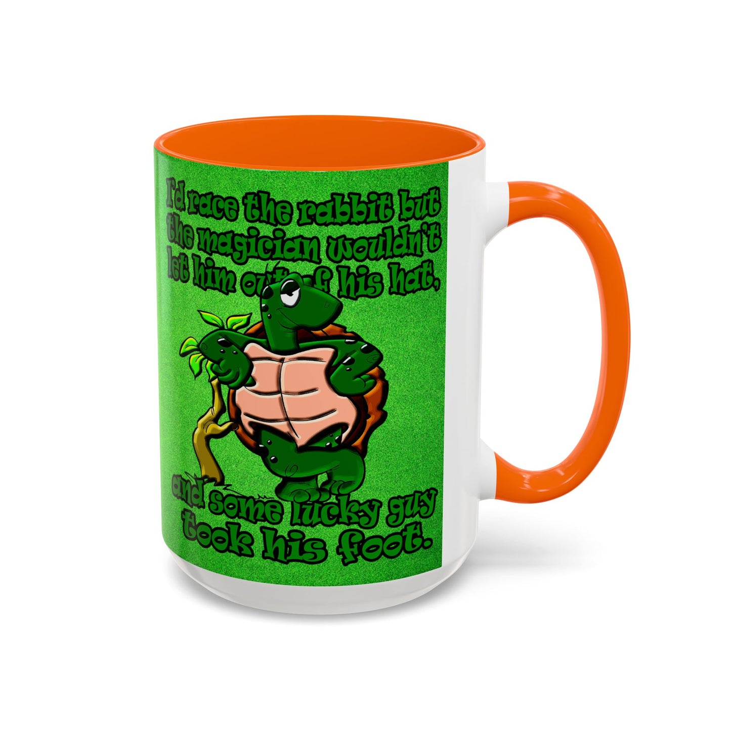 turtle race - Accent Mug (green turf)