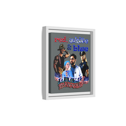 rw&b lives matter - framed canvas art (dark grey)