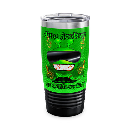 disc jockey - Ringneck Tumbler, 20oz (logo green)