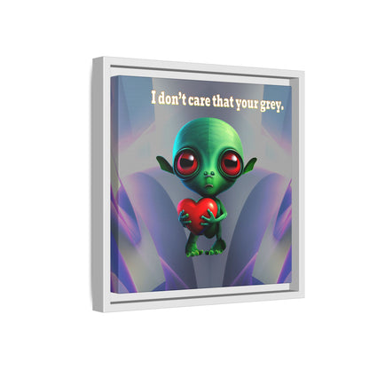 I don't care that your grey - framed canvas art (grey-pink wave)