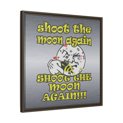 shoot the moon again - framed canvas art (brushed nickel)