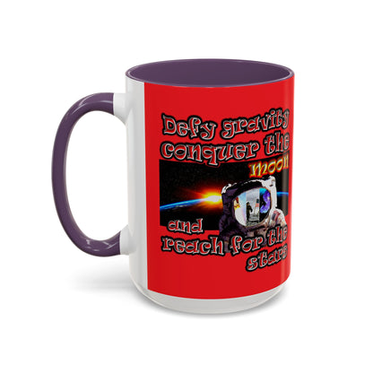 defy conquer reach - Accent Mug (red)