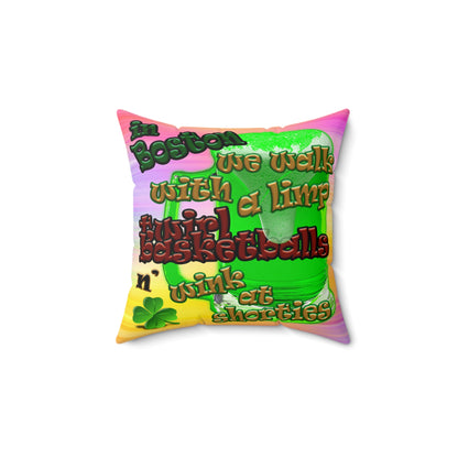 celtics logo - Faux Suede Square Pillow - (color blur)