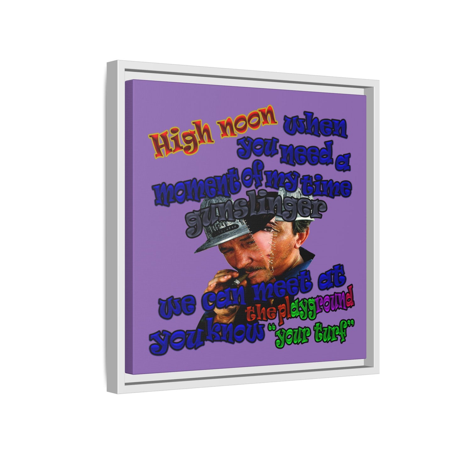 high noon - framed canvas art (light purple)