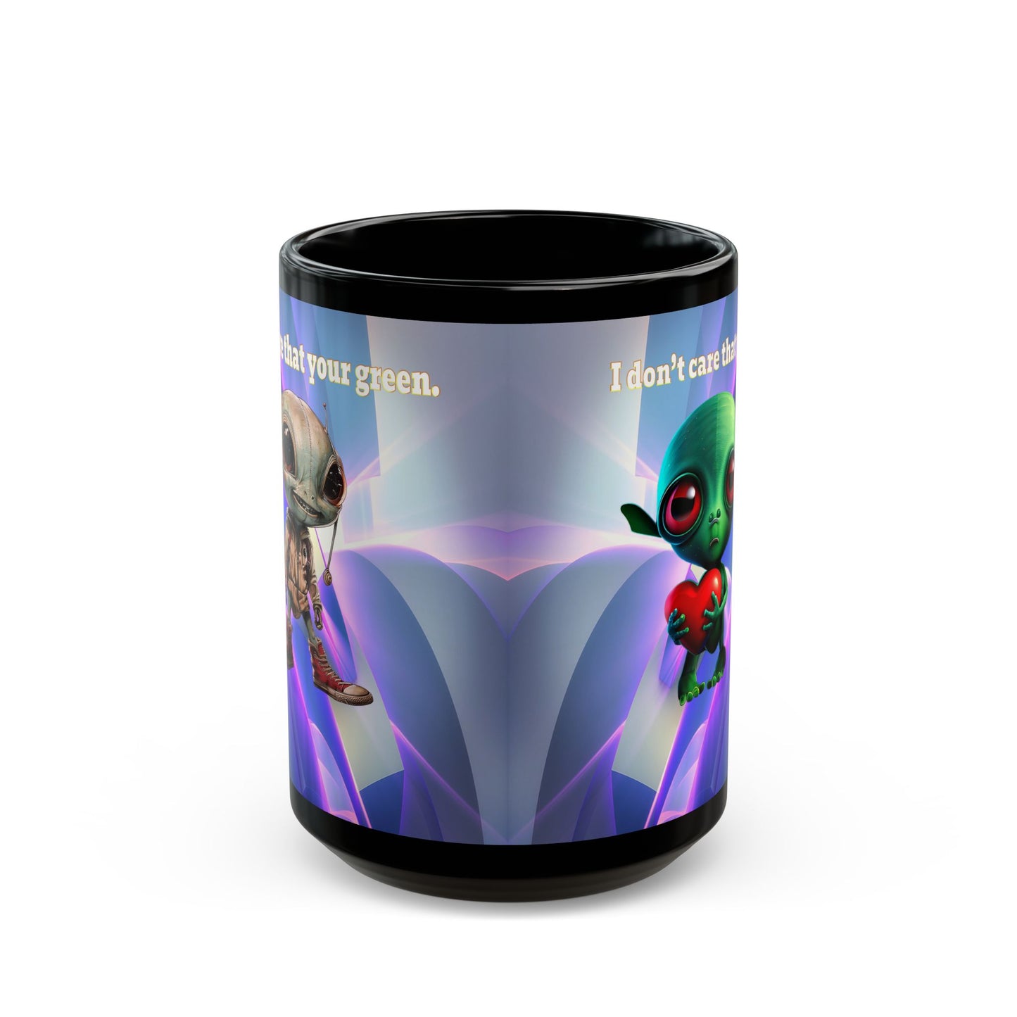 I don't care that your grey - Black Mug (grey-pink wave)
