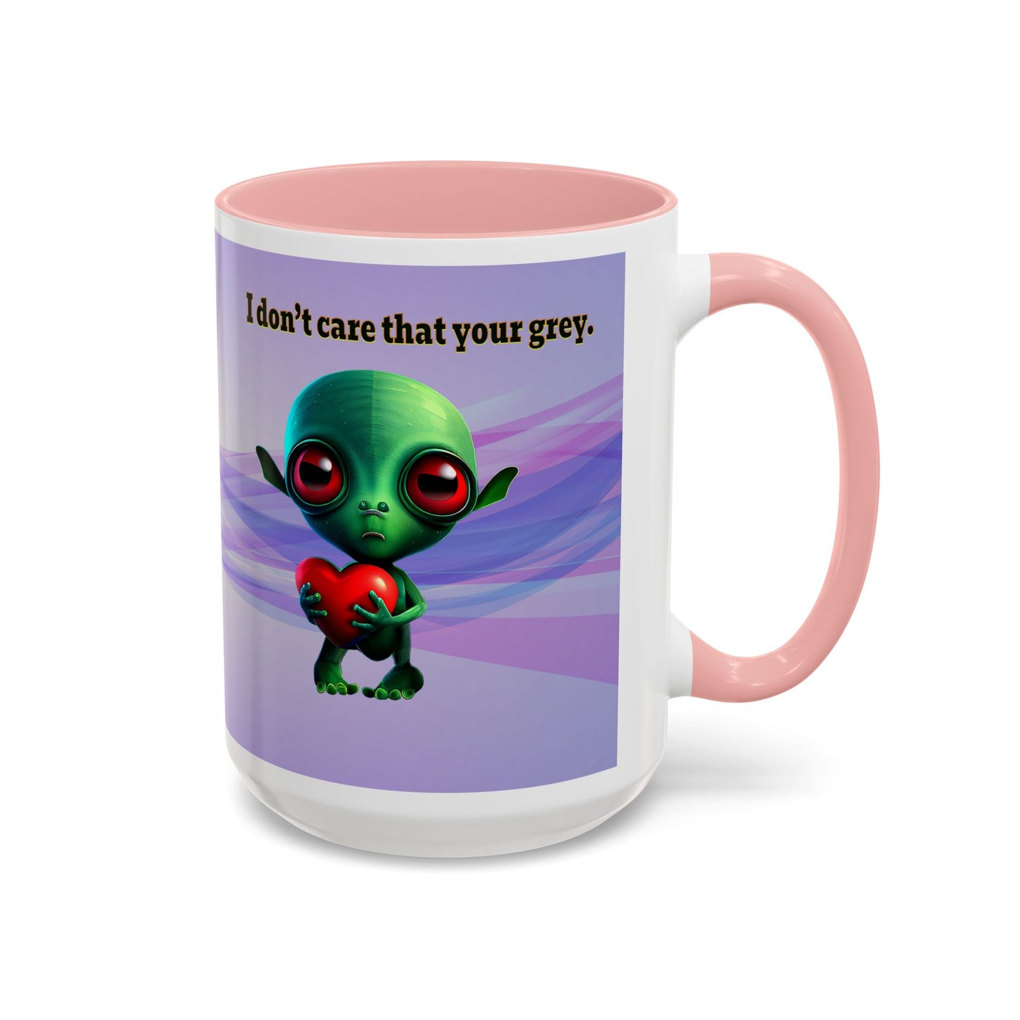 I don't care that your grey - Accent Mug (light blue-pink wave)